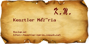 Kesztler Mária névjegykártya