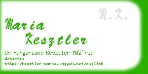 maria kesztler business card